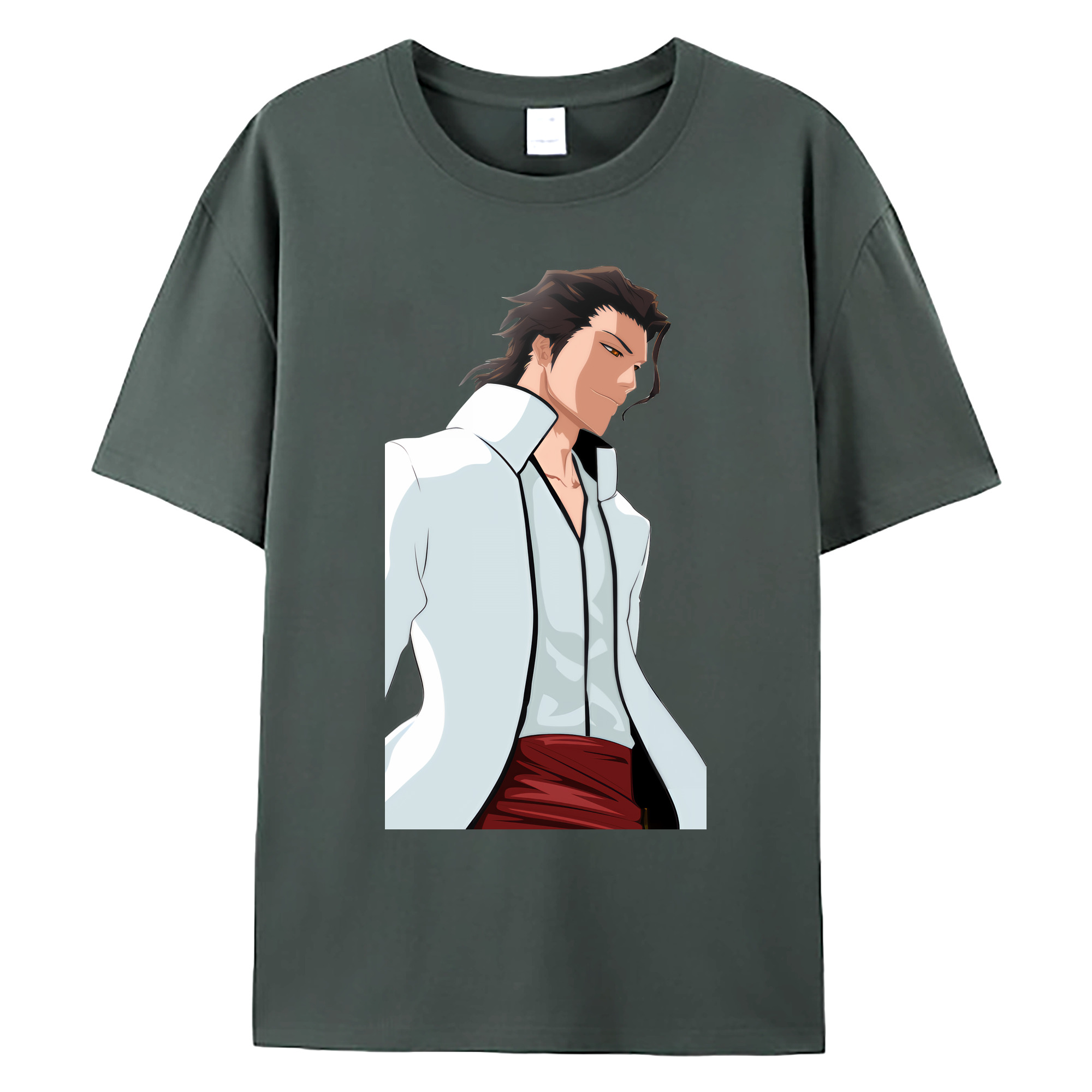 （画像用） ブリーチ 藍染 惣右介（あいぜん そうすけ） BLEACH Aizen Sousuke 綿100％ メンズ半袖Tシャツ｜肌触りやわらか＆通気性